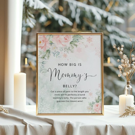Winter pink wie groß ist Mama's Bauch-Poster Poster