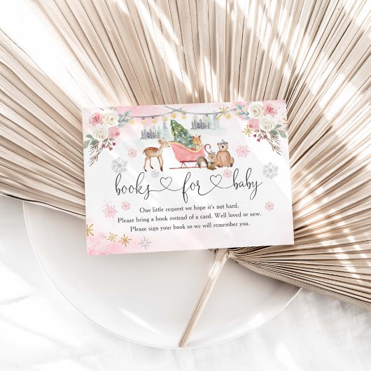 Winter Pink Woodland Tiere Mädchen Bücher für Kind Begleitkarte