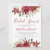 Winter Poinsettia Brautparty Einladung (Vorderseite)