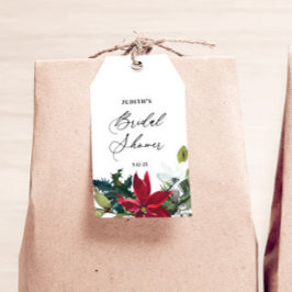 Winter Poinsettia Brautparty Geschenkanhänger