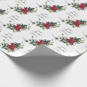 Winter Poinsettia Brautparty Geschenkpapier (Ecke)