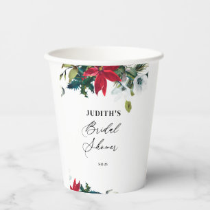 Winter Poinsettia Brautparty Pappbecher