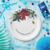 Winter Poinsettia Brautparty Pappteller (Party)