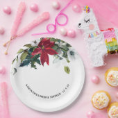 Winter Poinsettia Brautparty Pappteller (Party)