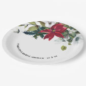 Winter Poinsettia Brautparty Pappteller (Schrägansicht)