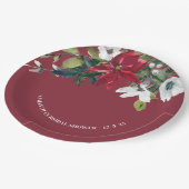 Winter Poinsettia Brautparty Pappteller (Schrägansicht)