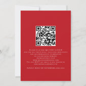 Winter Poinsettia Florals Foliage QR Code Hochzeit Einladung (Rückseite)