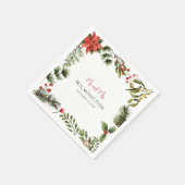 Winter Poinsettia Grüne Blumenpapier Serviette (Ecke)