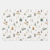 Winter Poinsettia Kariert Traditionelle Weihnachte Geschenkpapier Set (Vorderseite 3)