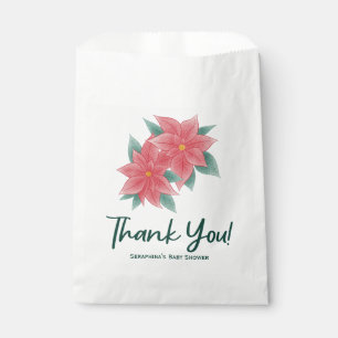 Winter Poinsettia Kinderdusche Danke für die Bevor Geschenktütchen