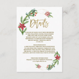 Winter Poinsettia Pine Berry Weihnachtsfeier Begleitkarte