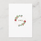 Winter Poinsettia Pine Berry Weihnachtsfeier Begleitkarte (Rückseite)