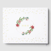 Winter Poinsettia Pine Berry Weihnachtsfeier Gästebuch (Rückseite)