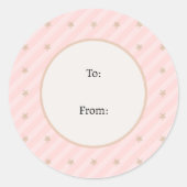 Winter Poinsettia Pink Green Pastor Weihnachten Runder Aufkleber (Vorderseite)