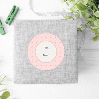 Winter Poinsettia Pink Green Pastor Weihnachten Runder Aufkleber