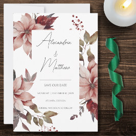 Winter Poinsettia Save The Date