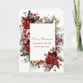 Winter Poinsettia Urlaub Feiertagskarte (Vorderseite)