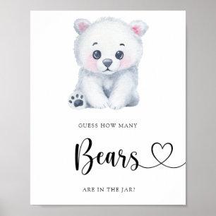 Winter Polar Bär - erraten Sie wie viele Bären? Poster
