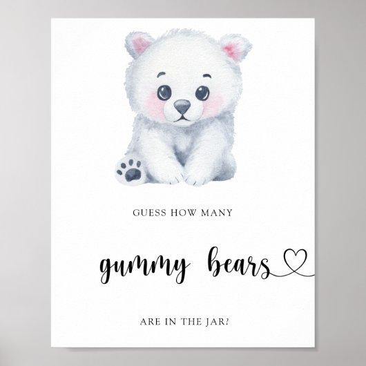 Winter Polar Bär - erraten Sie wie viele Gummibäre Poster (Vorne)