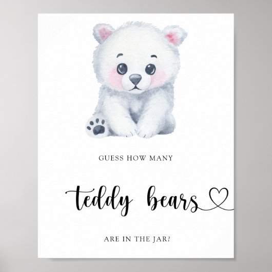 Winter Polar Bär - erraten Sie wie viele Teddybäre Poster (Vorne)