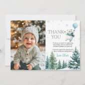 Winter-Polar Bär Geburtstag Foto Danke Karte (Vorderseite)