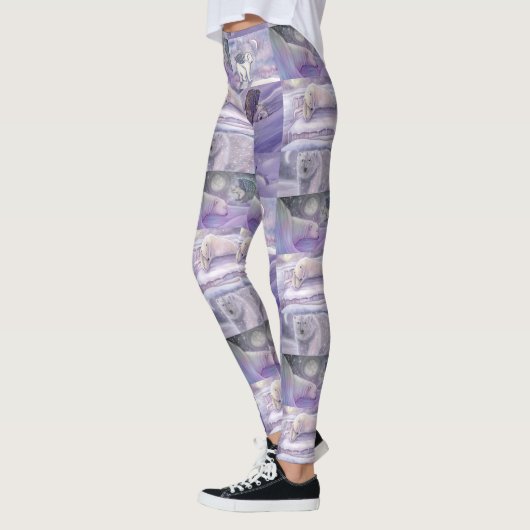 Winter Polar Bären Art Collage Leggings (Links)