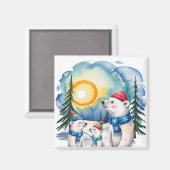 Winter Polar Bären Weihnachten Magnet (Vorderseite/Rückseite)