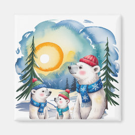 Winter Polar Bären Weihnachten Magnet