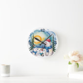 Winter Polar Bären Weihnachten Runde Wanduhr (Zuhause)