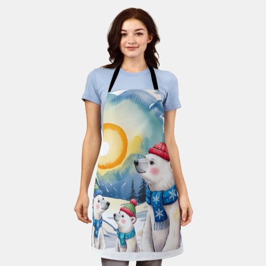 Winter Polar Bären Weihnachten Schürze (Getragen)