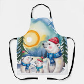 Winter Polar Bären Weihnachten Schürze (Vorderseite)