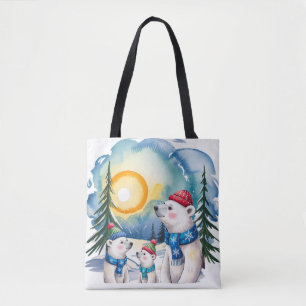 Winter Polar Bären Weihnachten Tasche