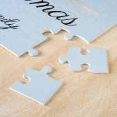 Winter Polar Bären Weihnachtsleuchten Familienname Puzzle (Seite)