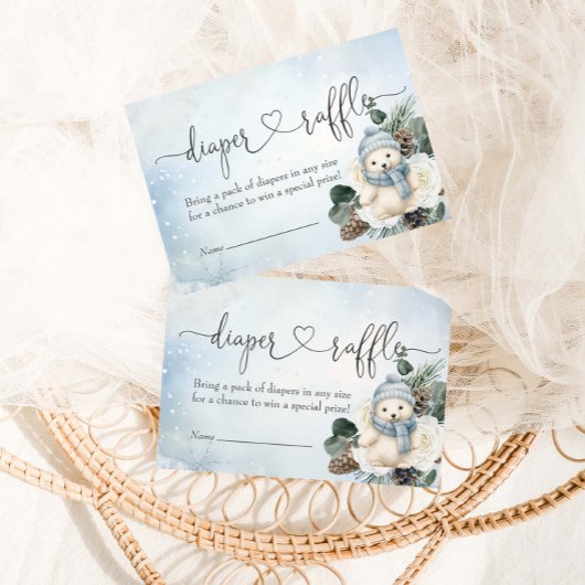 Winter Polar Bärenjunge Babydusche Windelwindeln Begleitkarte