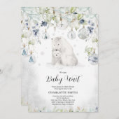 Winter-Polar-Bear-Baby-Dusche Einladung (Vorne/Hinten)