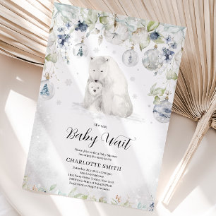 Winter-Polar-Bear-Baby-Dusche Einladung