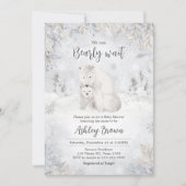 Winter-Polar-Bear-Baby-Dusche Einladung (Vorderseite)