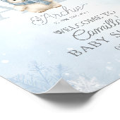 Winter Polar Bear Boy Baby Dusche Poster (Ecke)