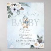 Winter Polar Bear Boy Baby Dusche Poster (Vorne)