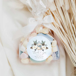 Winter Polar Bear Boy Baby Dusche Runder Aufkleber