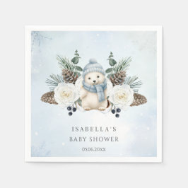 Winter Polar Bear Boy Baby Dusche Serviette