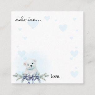 Winter Polar Bear Boy Baby Shower Cards Begleitkarte