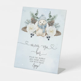 Winter Polar Bear Boy Baby Shower Mama-osa Bar Sockelschild
