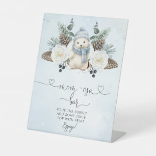 Winter Polar Bear Boy Baby Shower Mama-osa Bar Sockelschild