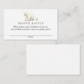 Winter Polar Bear Diaper Raffle Baby Dusche Begleitkarte (Vorne/Hinten)