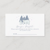 Winter Polar Bear Diaper Raffle Baby Shower  Begleitkarte (Vorderseite)