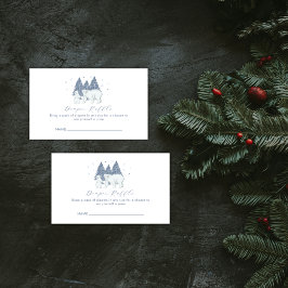 Winter Polar Bear Diaper Raffle Baby Shower  Begleitkarte