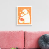 Winter Polar Bear Mom & Baby Cozy Nordic Canvas Leinwanddruck (Insitu (Wohnzimmer))