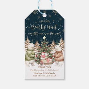 Winter Polar Bear Snowflake Babydusche Geschenkanhänger