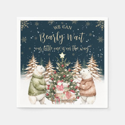 Winter Polar Bear Snowflake Babydusche Serviette (Vorderseite)